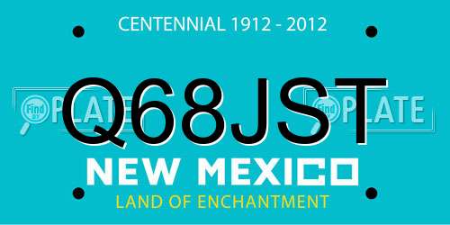 Q68JST New Mexico License Plate