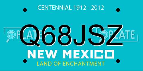 Q68JSZ New Mexico License Plate