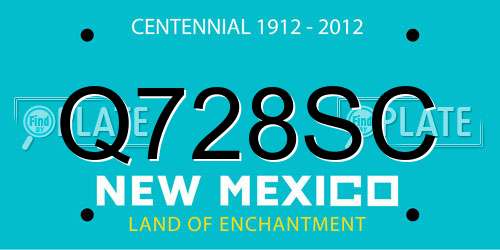 Q728SC New Mexico License Plate