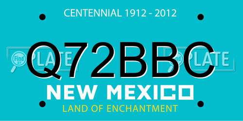 Q72BBC New Mexico License Plate