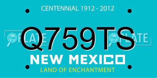 Q759TS New Mexico License Plate