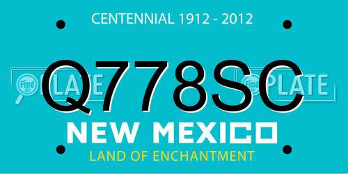 Q778SC New Mexico License Plate