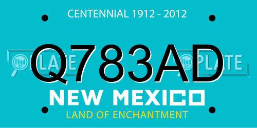 Q783AD New Mexico License Plate