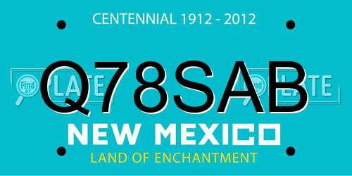 Q78SAB New Mexico License Plate