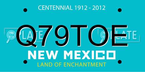 Q79TOE New Mexico License Plate