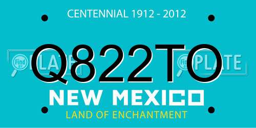 Q822TO New Mexico License Plate