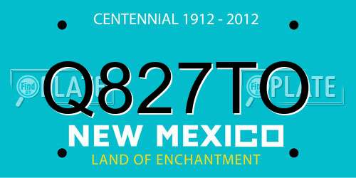 Q827TO New Mexico License Plate