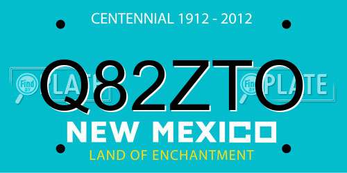 Q82ZTO New Mexico License Plate