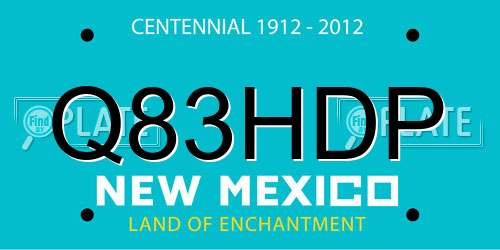 Q83HDP New Mexico License Plate