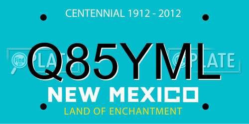 Q85YML New Mexico License Plate
