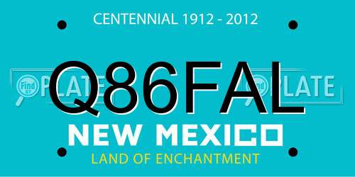 Q86FAL New Mexico License Plate