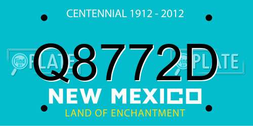 Q8772D New Mexico License Plate