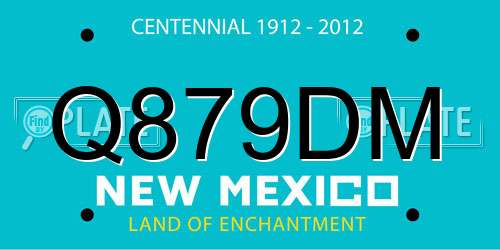 Q879DM New Mexico License Plate