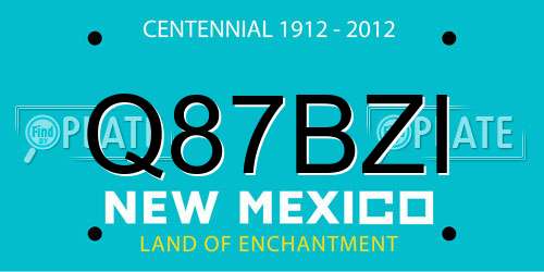 Q87BZI New Mexico License Plate