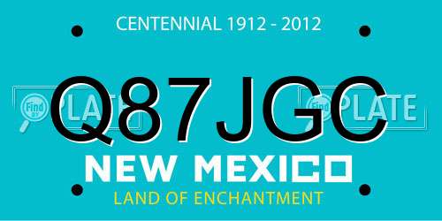 Q87JGC New Mexico License Plate