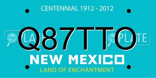 Q87TTO New Mexico License Plate