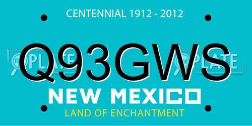 Q93GWS New Mexico License Plate