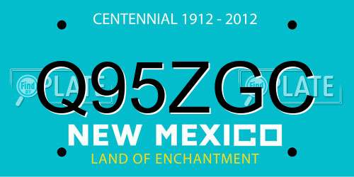 Q95ZGC New Mexico License Plate