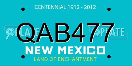 QAB477 New Mexico License Plate