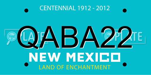 QABA22 New Mexico License Plate