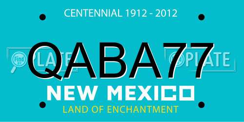 QABA77 New Mexico License Plate