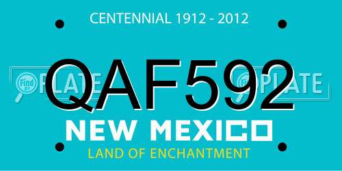 QAF592 New Mexico License Plate