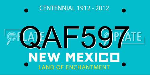 QAF597 New Mexico License Plate