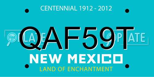 QAF59T New Mexico License Plate