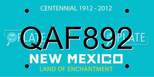 QAF892 New Mexico License Plate