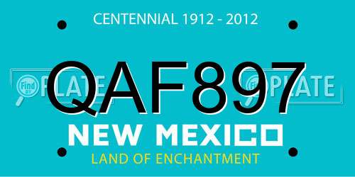 QAF897 New Mexico License Plate