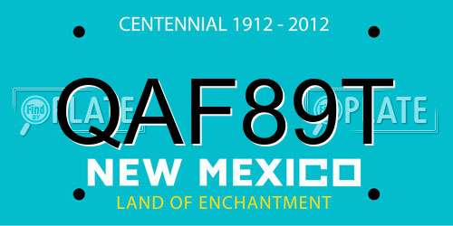 QAF89T New Mexico License Plate