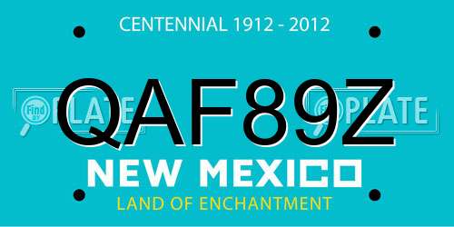 QAF89Z New Mexico License Plate