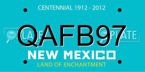 QAFB97 New Mexico License Plate