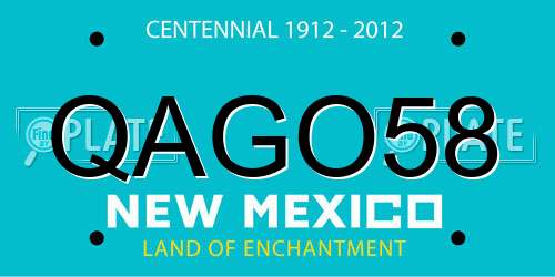 QAGO58 New Mexico License Plate