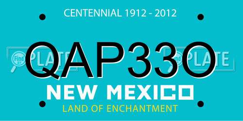 QAP33O New Mexico License Plate