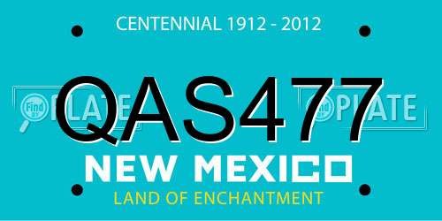 QAS477 New Mexico License Plate