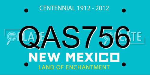 QAS756 New Mexico License Plate