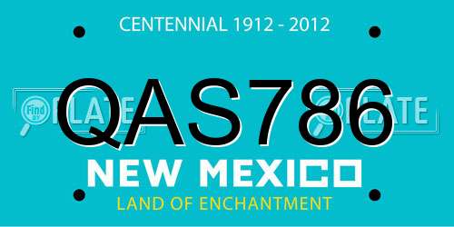 QAS786 New Mexico License Plate