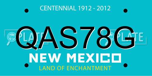 QAS78G New Mexico License Plate