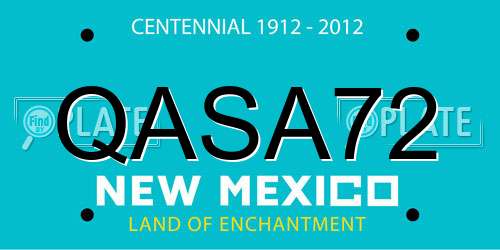 QASA72 New Mexico License Plate