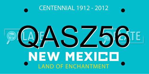 QASZ56 New Mexico License Plate