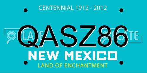 QASZ86 New Mexico License Plate