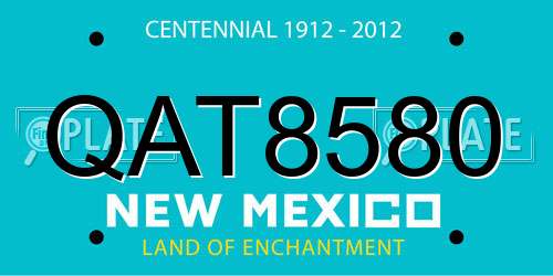 QAT8580 New Mexico License Plate