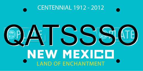 QATSSSO New Mexico License Plate