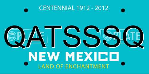 QATSSSQ New Mexico License Plate