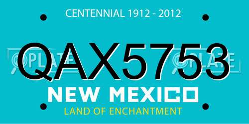 QAX5753 New Mexico License Plate