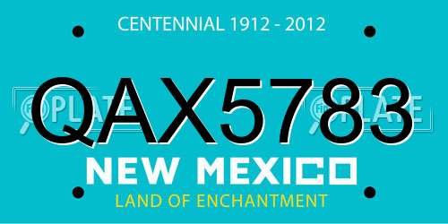 QAX5783 New Mexico License Plate
