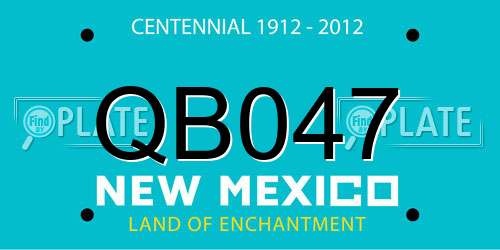 QB047 New Mexico License Plate
