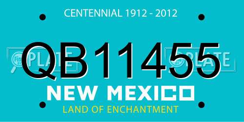 QB11455 New Mexico License Plate