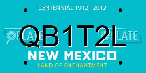 QB1T2L New Mexico License Plate